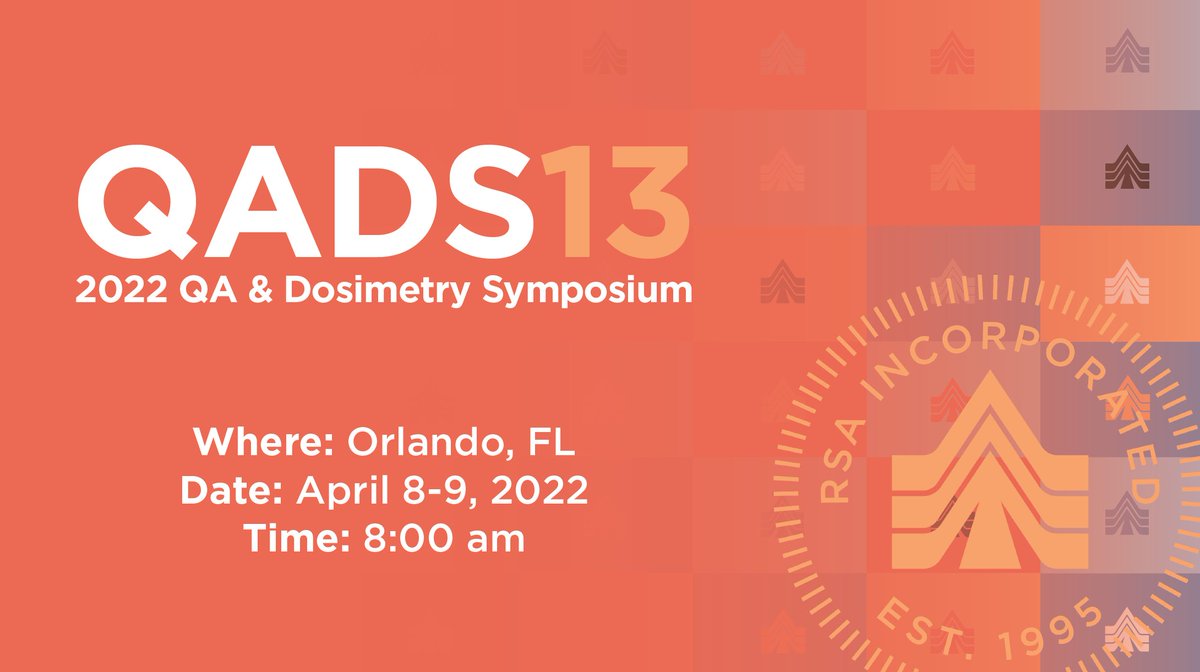 BetterYourLinac's tweet photo. RSA is proud to be a sponsor of the 13th QADS! Please go to https://t.co/qlYn1mYMGR for this year's agenda, and make sure you stop by the table and say hello. See you soon in Florida! https://t.co/Si9Vw4QyeJ