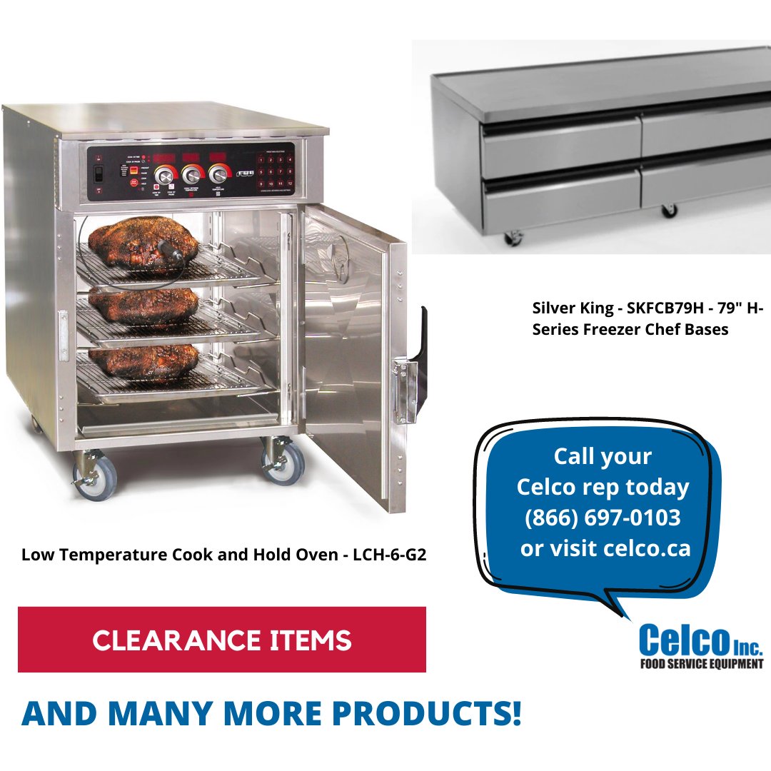 CelcoIncFSE's tweet photo. Opening a new restaurant or need to replace old kitchen equipment?
Don’t forget to check out our Clearance Centre for great prices on selected items!
Call us for more information or visit our website:
☎️ (866) 697-0103
https://t.co/G77FyaBOHE
#celco #celcook #celcold https://t.co/PiNUuz7ANH