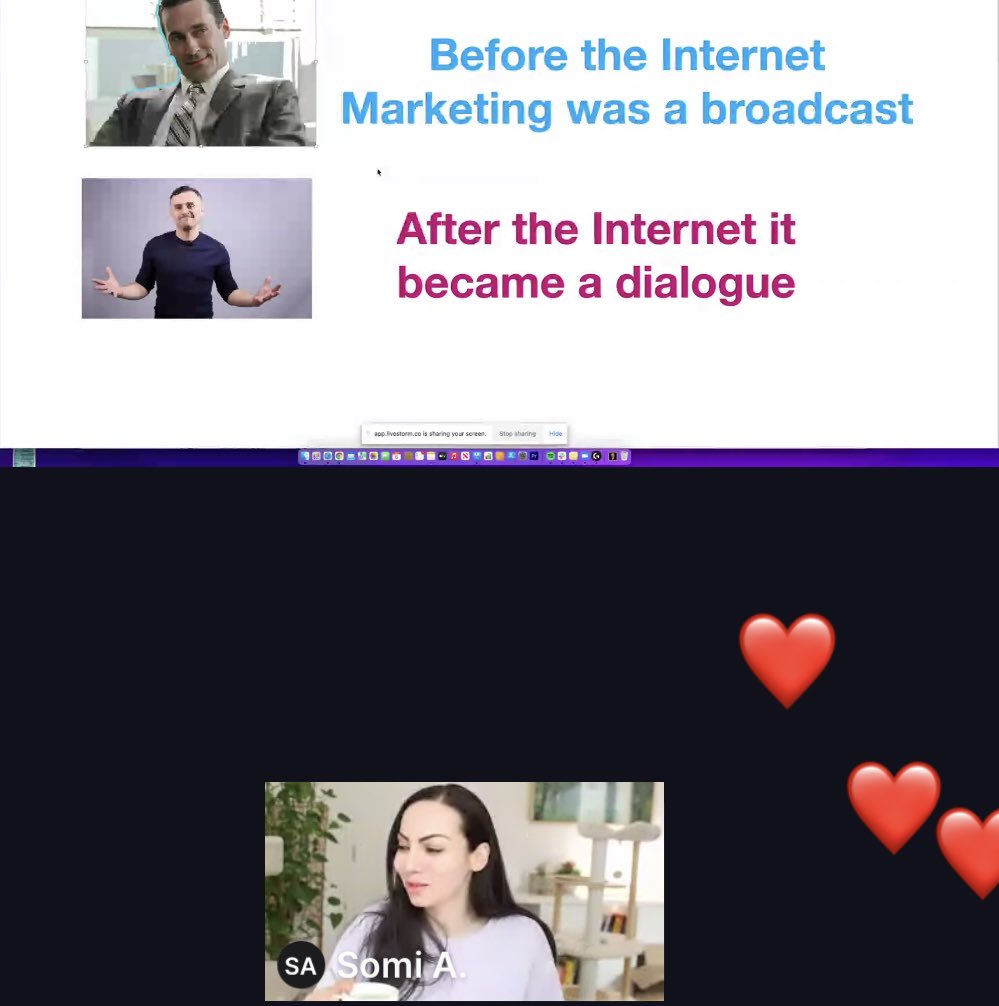 brutalgardener's tweet photo. Enjoying the  @FemPeak view on web3 marketing -bye Don Draper, hello  @garyvee 😅 https://t.co/07jJcqPuJO