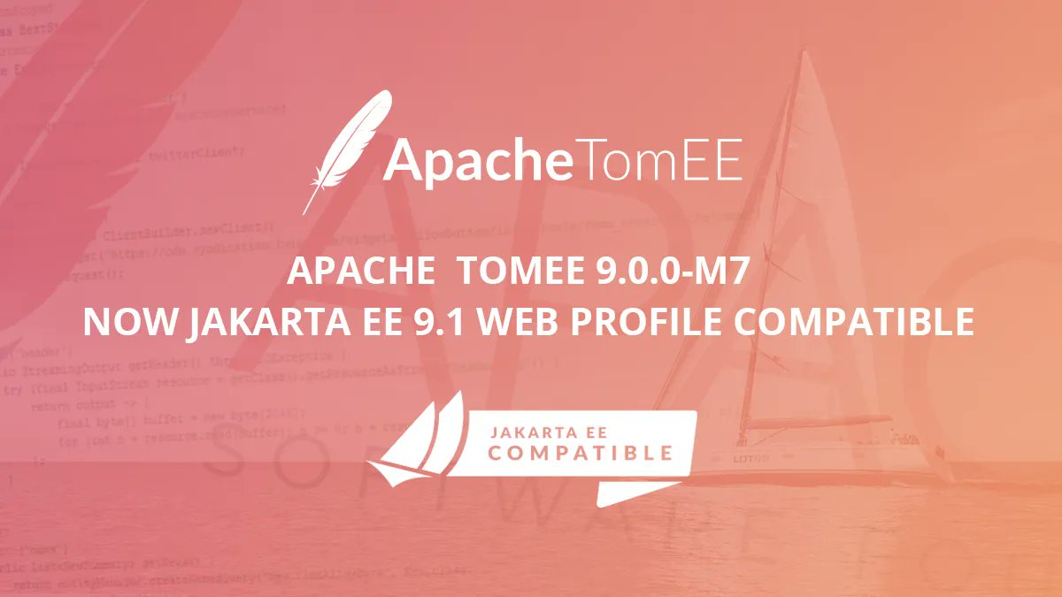 tomitribe's tweet image. Have you heard Apache TomEE 9.0.0-M7 has reached @JakartaEE 9.1 Web Profile certification? This historic milestone is TomEE&apos;s first certification in 10 years. Tomitribe&apos;s @dblevins shares the story. bit.ly/38svrzZ

@ApacheTomEE #ApacheTomEE #JakartaEE #opensource