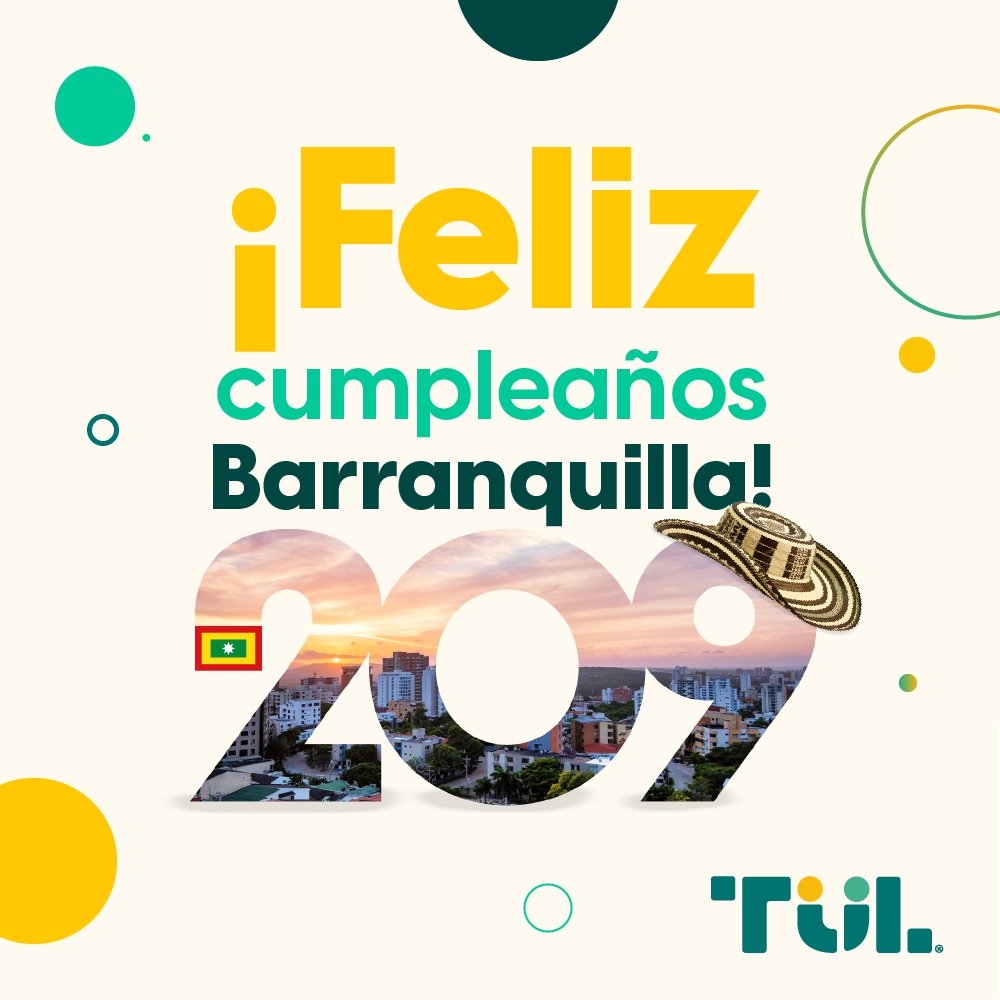 SoyTul_'s tweet photo. ¡Feliz #cumpleañosBarranquilla!
Hoy, conmemoramos los 209 años de esta amada ciudad alegre, pujante y próspera, que nos abrió su puerta de oro para llevar al siguiente nivel a las ferreterías barranquilleras. 
💛💚❤️#ferreteríasbarranquilla #construcciónbarranquilla #barranquilla https://t.co/waNGth45G1