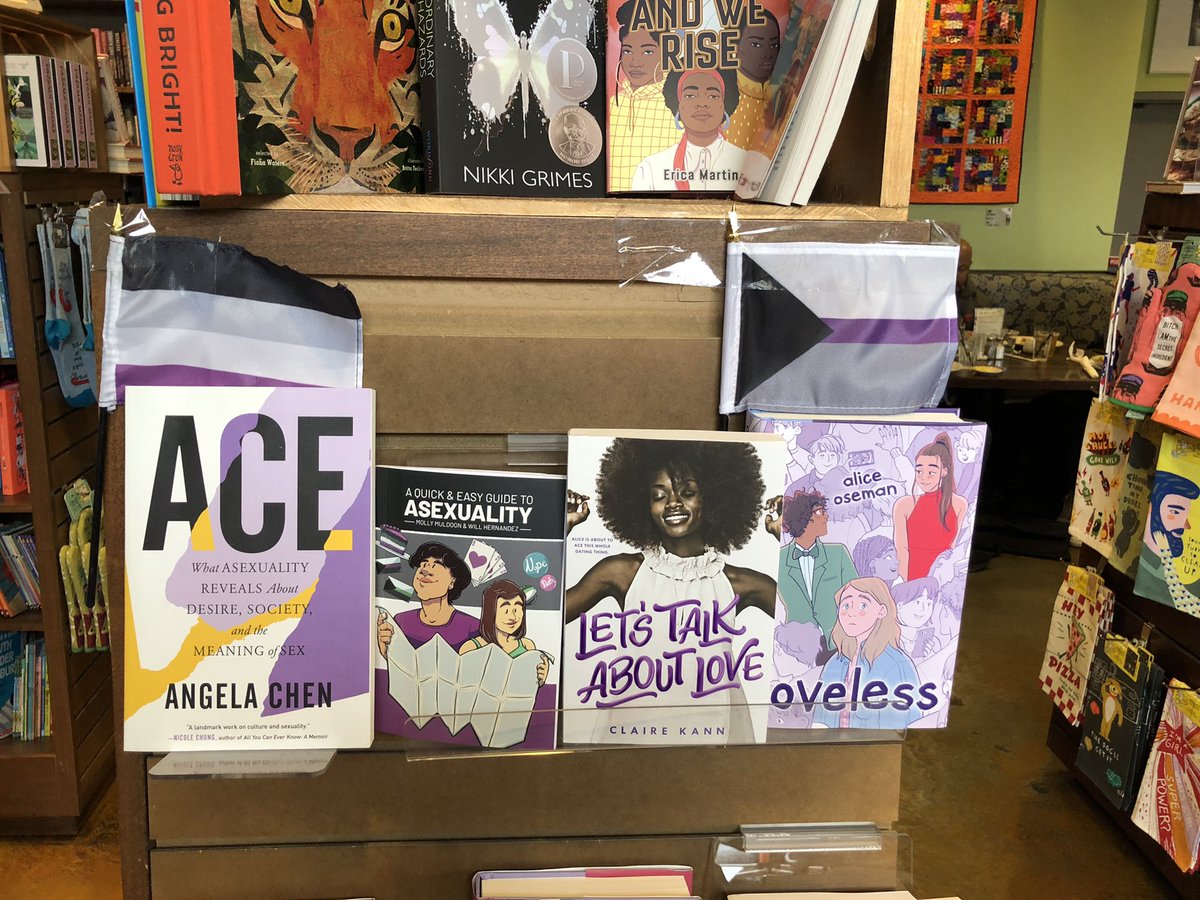 Happy #IAD2022!

In its honor, a selection of books featuring #asexuality at <a href="/busboysandpoets/">Busboys and Poets</a> Takoma!

For more books including #ace people and experiences, check out our Bookshop page! bookshop.org/shop/taaap

<a href="/KannClaire/">Claire "Updates Only" Kann</a> 
<a href="/chengela/">Angela Chen</a>