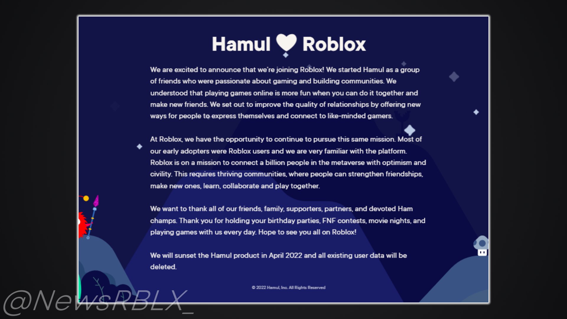 Roblox on X: We are thrilled to announce the talented team at @Hamulgg is joining the Roblox team. They share our passion for innovation and will focus on creating new ways for