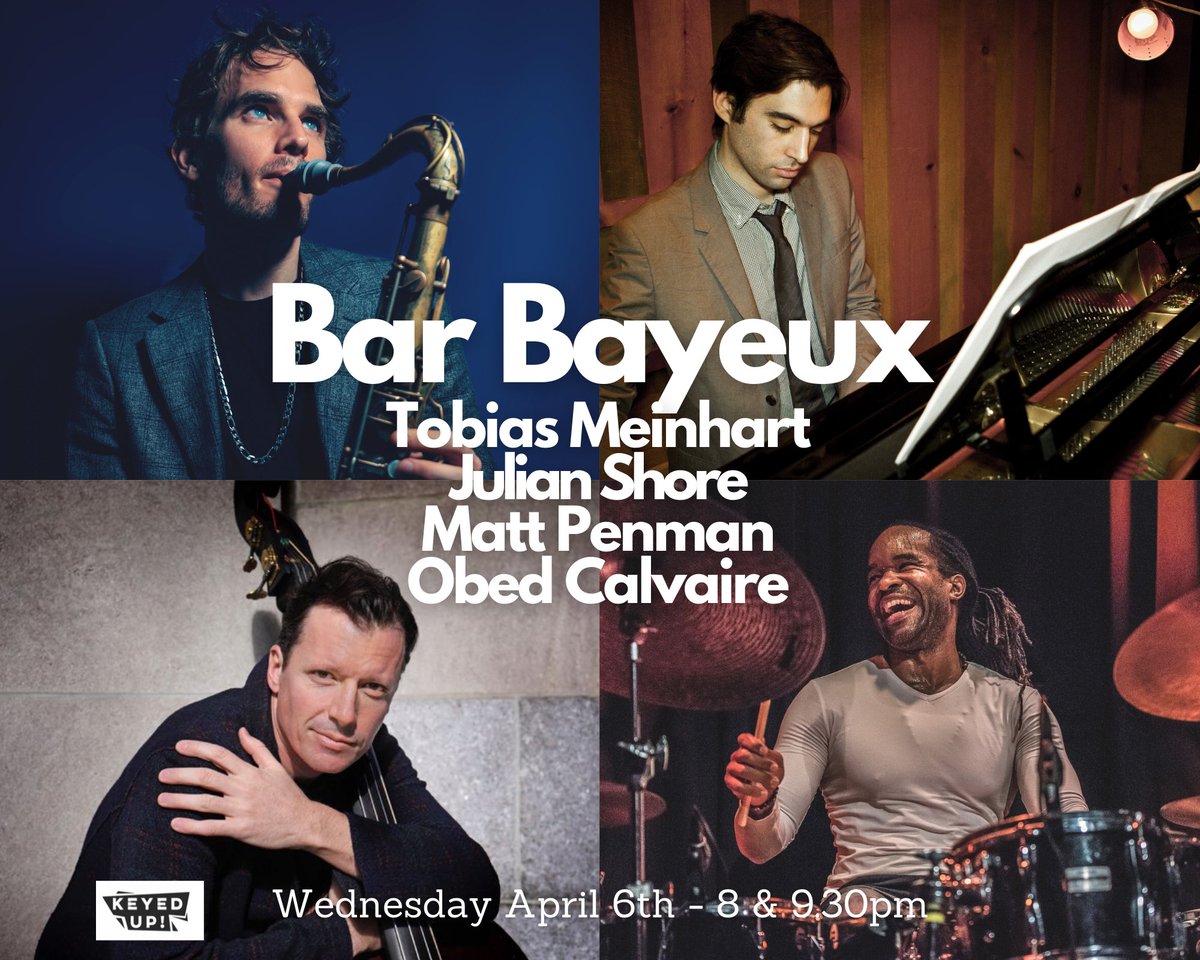 Tonight, Wednesday April 6th at Bar Bayeux in Brooklyn! With <a href="/julianshore/">Julian Shore</a> , Matt Penman &amp; Obed Calvaire. Sets at 8pm &amp; 9.30pm, no cover. Thanks to <a href="/KEYEDUPMUSIC/">KEYED UP!</a> &amp; <a href="/jeromesabbagh/">Jerome Sabbagh</a> ! #jazz #brooklyn #saxophonist