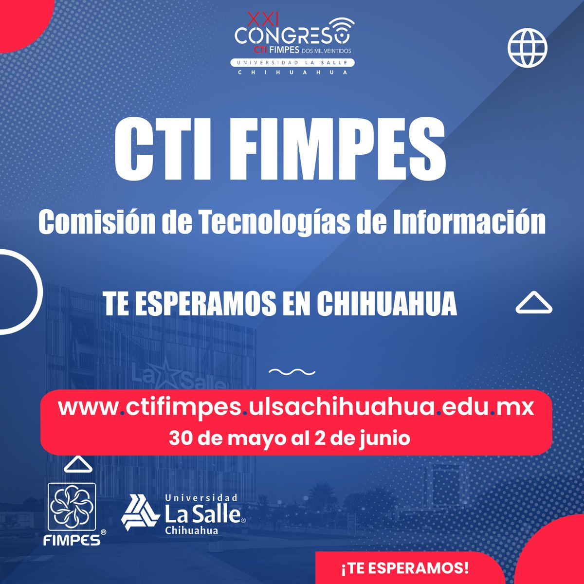 CTIFIMPES's tweet photo. ¡Regístrate! https://t.co/JUS5lev0QG En Chihuahua del 30 de mayo al 2 de junio del 2022 #CTIFIMPES #LaSalleChihuahua https://t.co/0JiC4NeQ0R