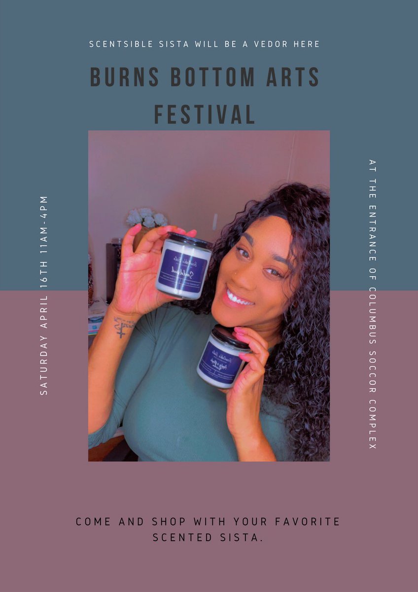 ashley_nobanks_'s tweet photo. If you live in Mississippi or may be visiting next weekend… stop by the Burns Bottom Arts Festival and support your favorite scented Sista 💜✨ #candlestore #artsfestival #columbusMs #Mississippi https://t.co/lOVfnWdTey