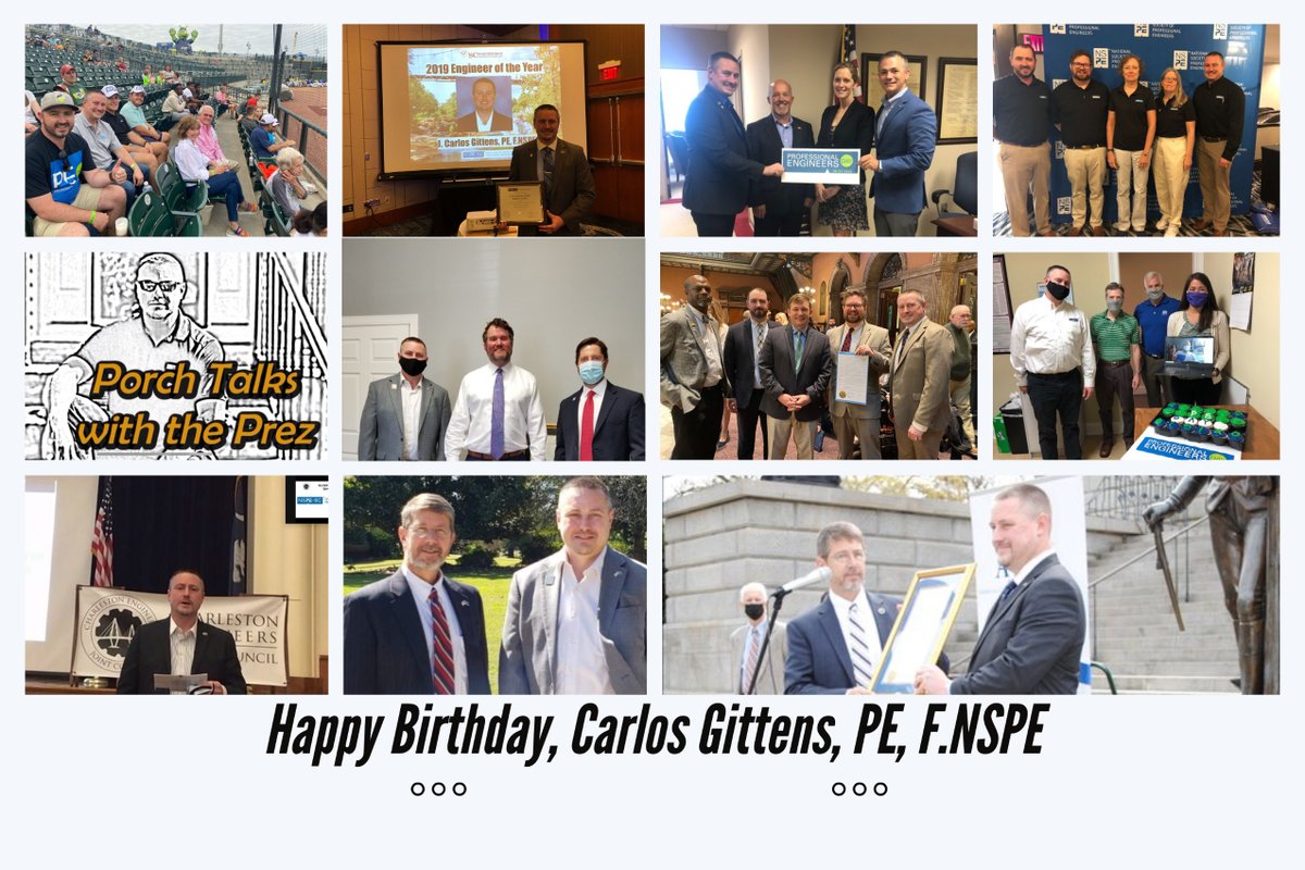 SCSPE's tweet photo. Happy Birthday to @gittensPE4ever . Carlos Gittens, PE, F.NSPE #SCSPE & @NSPE are lucky to have you as a member. Your dedication to the Society and the Profession are unmatched. Thanks for your service on the Chapter, State, and National levels. #NSPE #ProudPE #PastPrez https://t.co/Mcj1PH5wJ4