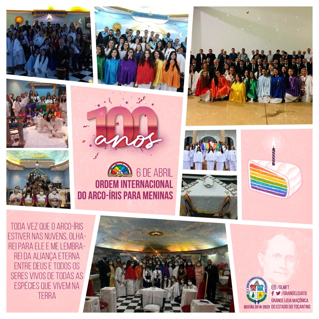 glmet_'s tweet photo. Hoje é dia de se alegrar!
Comemoramos os 100 anos da Ordem Internacional do Arco-Íris para Meninas!
Externamos nossa satisfação neste importante momento de uma linda história!
#glmet #iorg https://t.co/8tqviETD5e