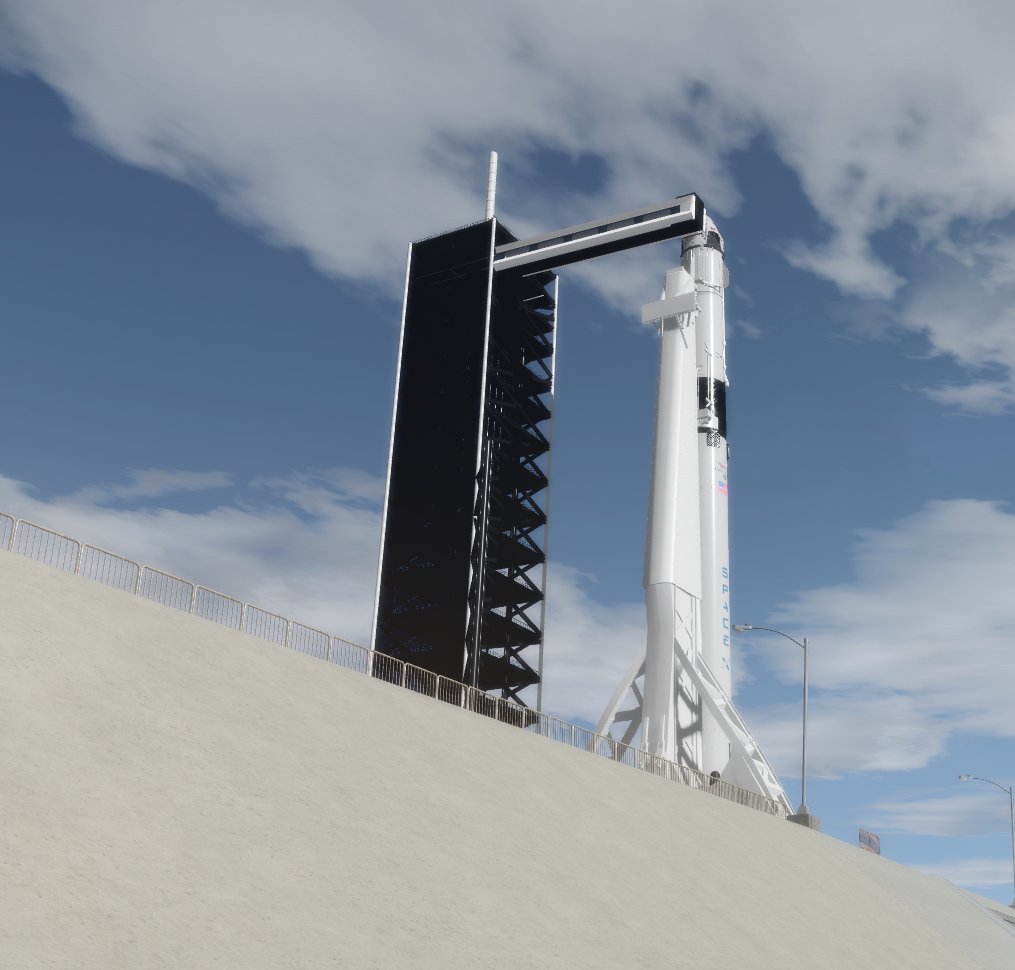 SpaceX_Virtual's tweet photo. Falcon 9 and Crew Dragon is now being setup for our upcoming investor launch on Saturday April 16th at 12:00 EST (11:00 CST). 
More details will be posted within the next few days on our Discord server! https://t.co/Y1Z3YvWjnb