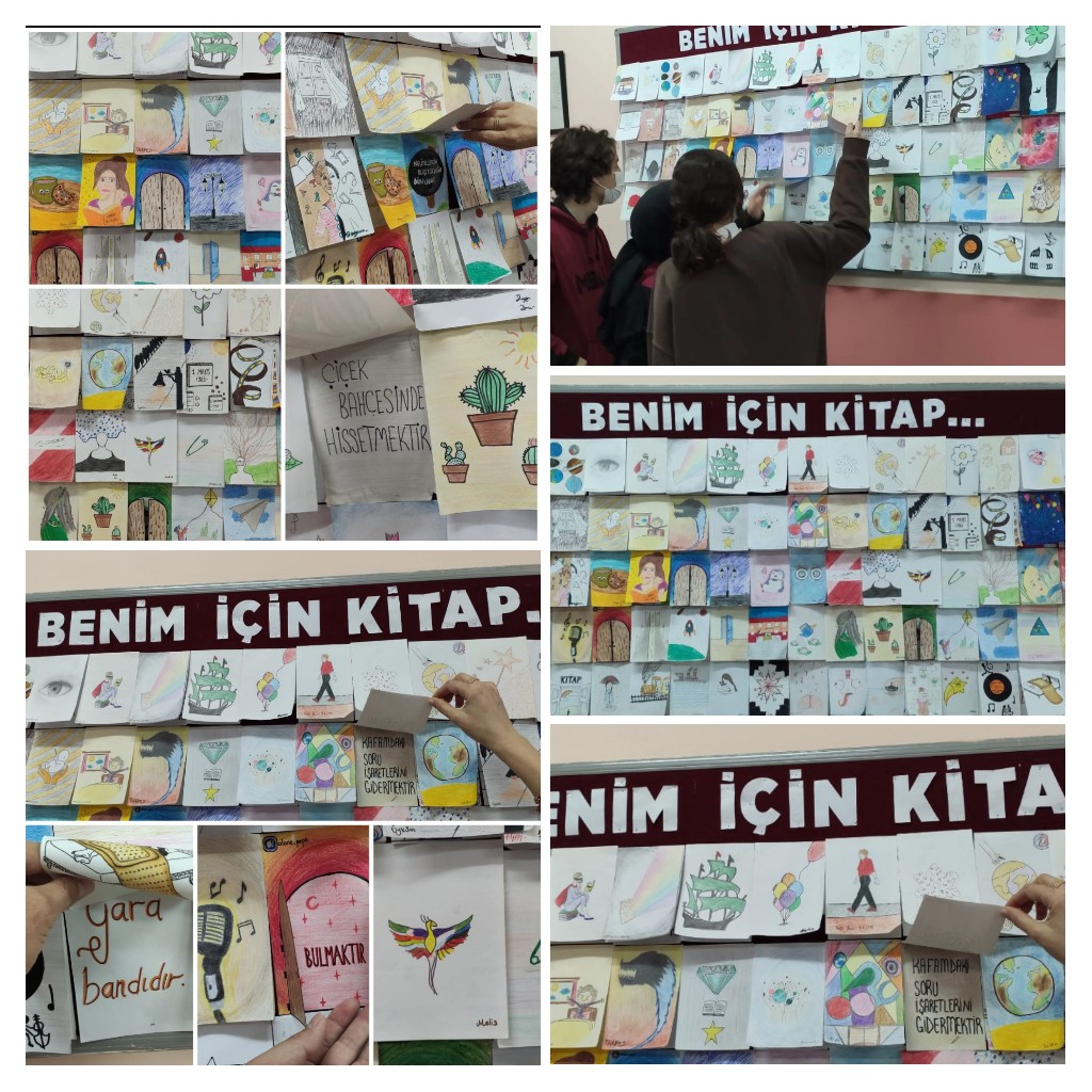 corlumsal's tweet photo. Öğrencilerimizin çizimleri ve tanımlamaları ile Kütüphaneler Haftası için hazırladıkları pano okul koridorumuza renk kattı. @tekirdagmem @CorluMem https://t.co/hhzUtxCiEj
