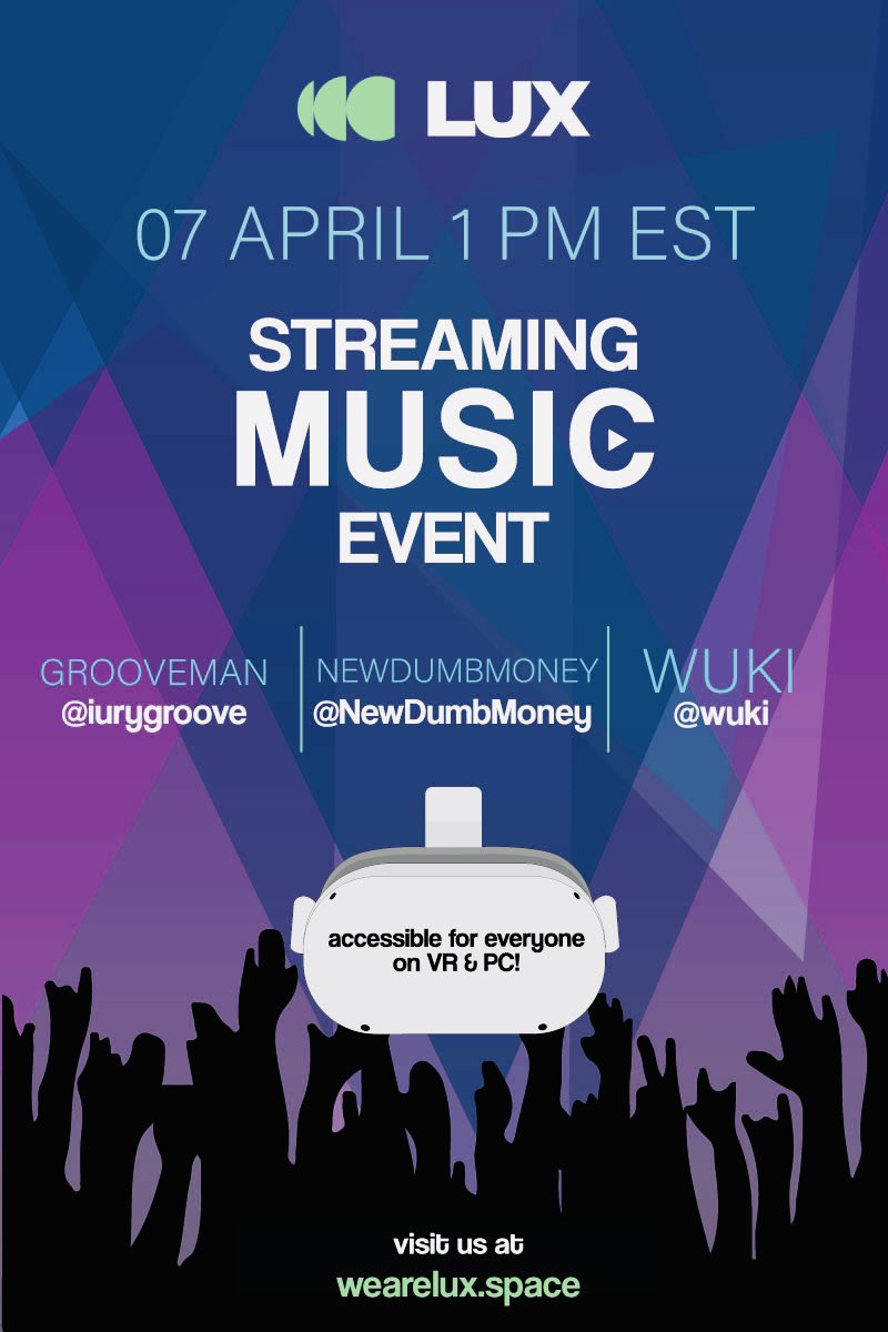 NoLuckNFT's tweet photo. 🎉3x OG WL Giveaway!!🎉 

Minting tomorrow and throwing a #Metaverse launch party with @weareLUX_space 

1⃣ Tag 2 friends
2⃣ Like &amp; RT
3⃣ Join Up: https://t.co/daDHrYiapo

#NFT #Solana #SolanaNFT #NFTCommunity #MetaverseNFT https://t.co/4nkp9d6QB8