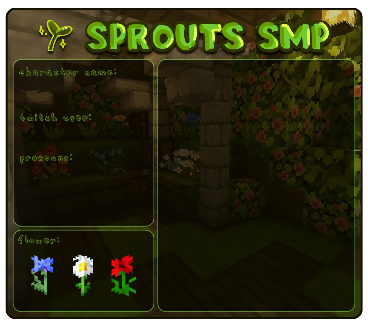 Sprouts SMP character sheets?! YES, PLEASE! Show off your minecraft skin here!✨