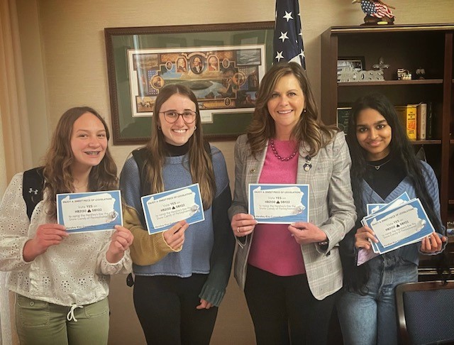 Working to make “the kiss” the official state candy, these young ladies are also learning about the legislative process. Thanks for the visit, kudos on your efforts and keep up the great work! #thekiss4pa <a href="/thekiss4pa/">Hershey Kiss Committee</a>