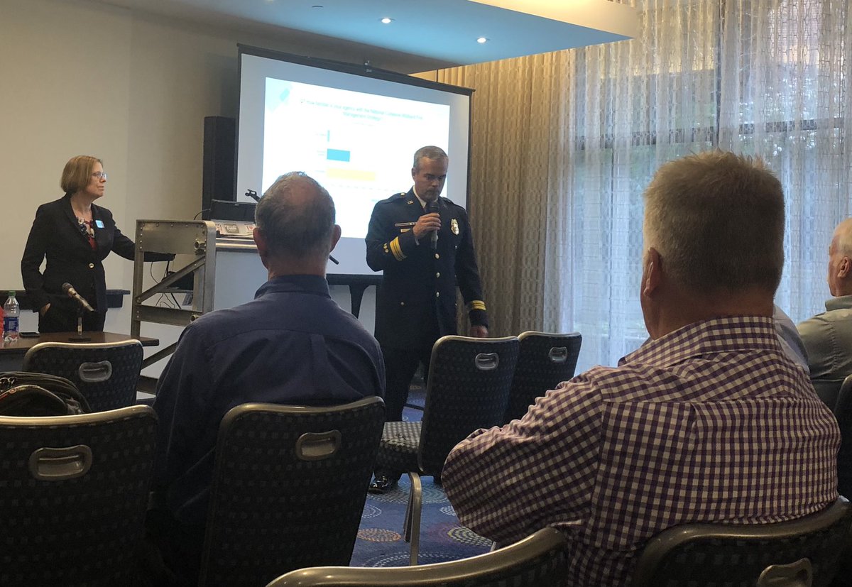mcfrsPIO's tweet photo. Today @CFSIUpdate #CFSI2022 in DC Discussing Wildfire Disasters: Fire Service Needs for Safe &amp; Effective Response w/ @FSRI_org Director Dr Steve Kerber (@CPFD), @LoudounFire Spec Ops Batt Chief Justin Green, as well as @NFPA Michele Strindberg &amp; Bob Roper, Western Fire Chiefs https://t.co/4s2awKLug3