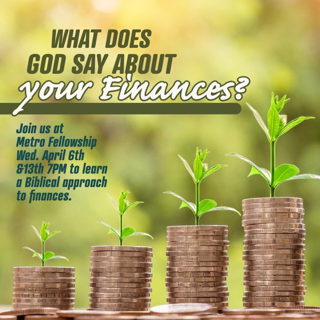 Money got you down? Finance Class: Join us tonight for great teaching from Pastor Gene! Be there or watch live. buff.ly/2ZYP3o0