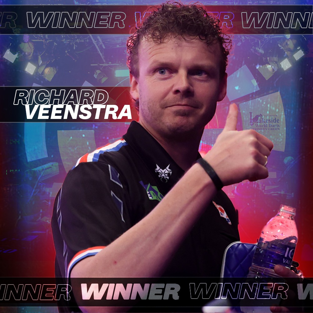 DartsWDF's tweet photo. LAKESIDE RECORD 📊

An unbelievable performance as Richard Veenstra averages 104.91 in defeating Luke Littler. 

What a performance from the Dutchman! 🇳🇱

#WDFDarts https://t.co/D7WmYdOLXP