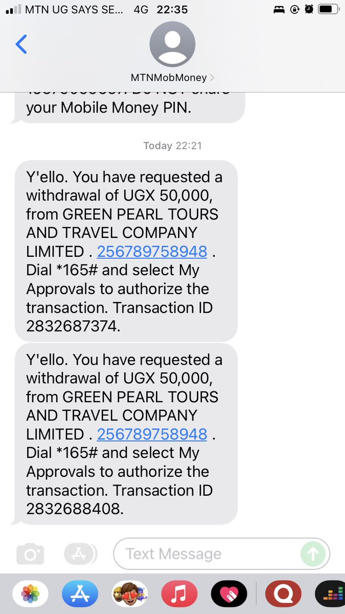 FionaMyriad's tweet photo. @mtnug this is something you need to look into. Just randomly received this text without initiating any withdrawal from my mobile money. How is someone trying to withdraw from my MM account? 😳 https://t.co/bAAoKk61rl