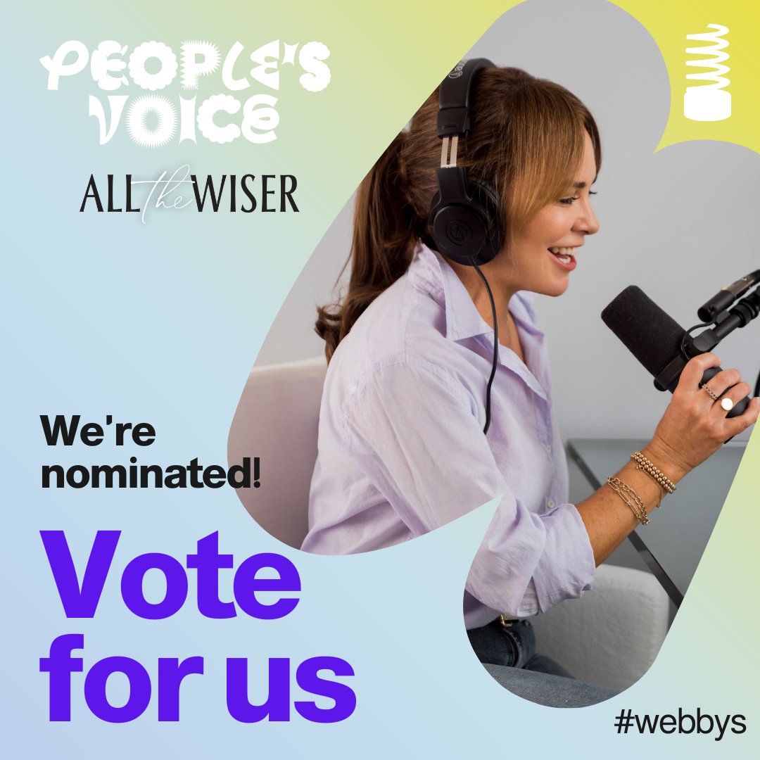 We're having a WEBBY AWARDS dance party at All The Wiser! We've been nominated for a 2022 best Podcast Interview Individual Episode for our episode with <a href="/imrebeccabender/">Rebecca Bender</a> . You now have the power to vote for the show and we humbly ask that you do so here bit.ly/ATW-Vote-Webby🎉