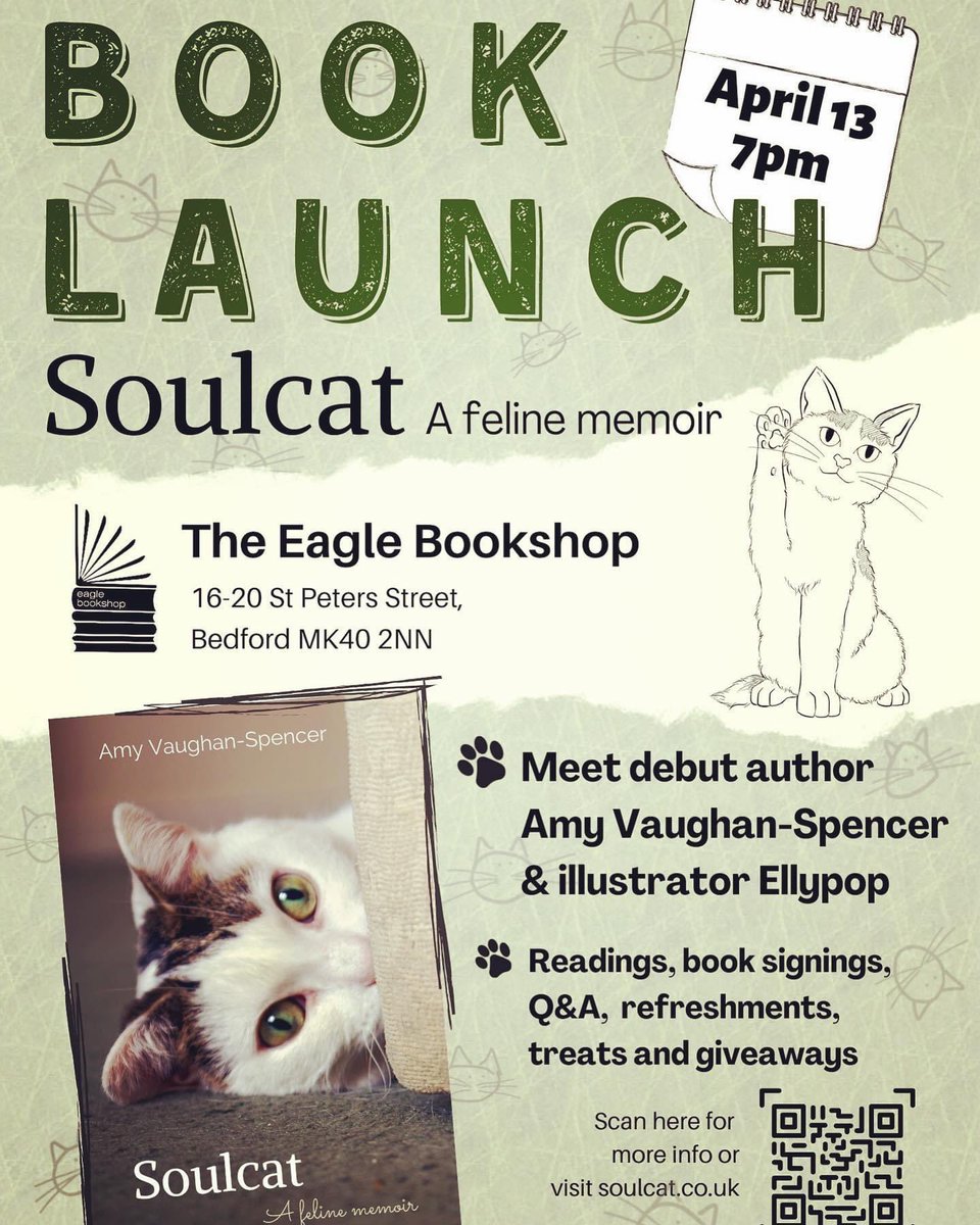 Wanna see me break out of my comfort zone and talk about my art? Come along to <a href="/eaglebookshop/">Eagle Bookshop</a> in Bedford next Wednesday to hear myself and the author of Soulcat and buy some limited edition prints to help fund my wedding! 🐱

#selfpublished #bookillustration