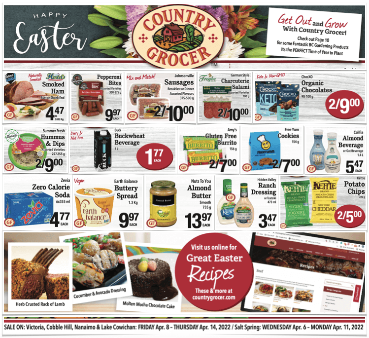 TheCeliacScene's tweet photo. 🐰 Get set for Easter @CountryGrocer🐰 SEE https://t.co/qpJF0MFOm0 for Gluten-Free Recipe Ideas! @GrimmsFoods #easter #groceries #HertelMeats #celiac #glutenfree #groceries #yyj #safeshopping #islandowned #managerspecials #lactosefree #soyfree #noaddedmsg #hertels #recipes https://t.co/3VZSR00PQm