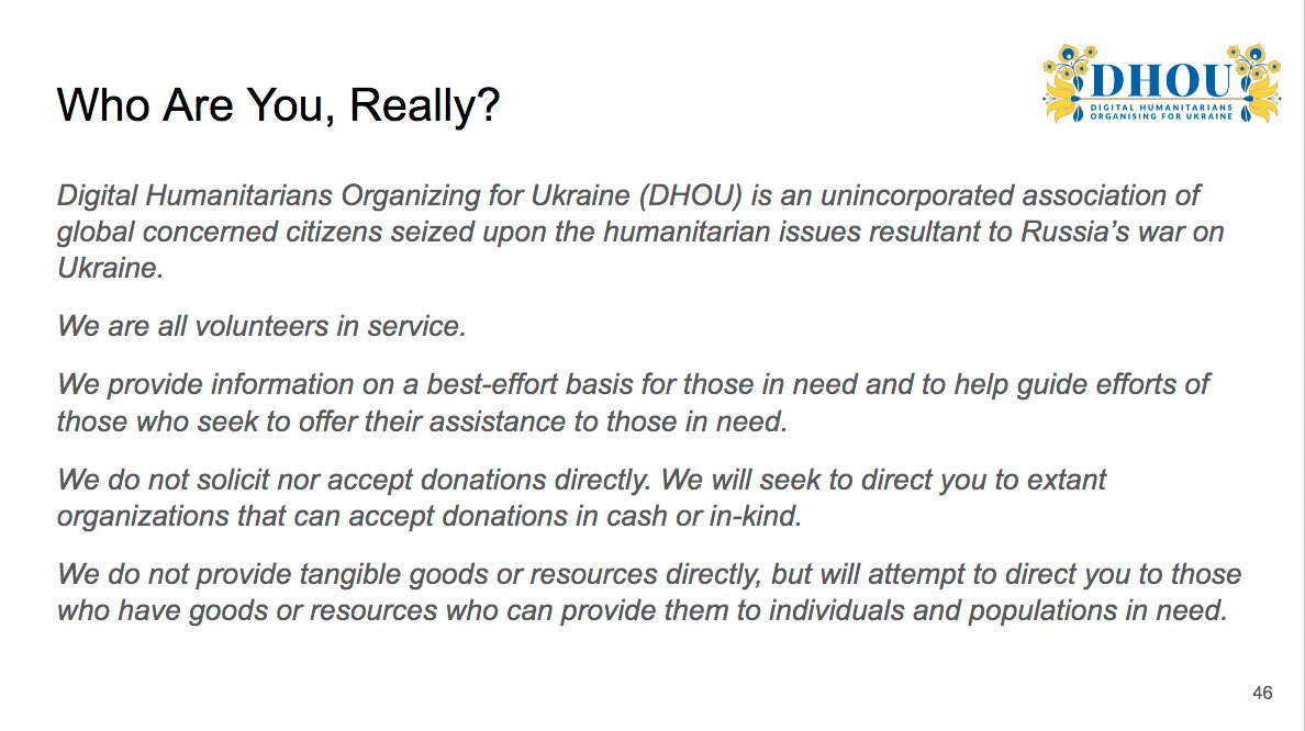 DHOUorg's tweet image. 📌 Who is DHOU &amp;amp; what do digital humanitarians do?
----
dhou.org
#UkraineWar
#HumanitarianAID