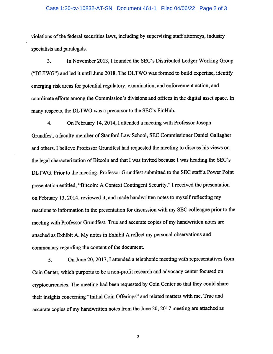 FilanLaw's tweet photo. #XRPCommunity #SECGov v #Ripple #XRP The SEC has filed an Amended Declaration from Valerie Szczepanik regarding a meeting she attended with Coin Center. The original declaration said the meeting was on June 20, 2018 and the amended declaration corrects the date to June 20, 2017. https://t.co/kPP9bHWlY1