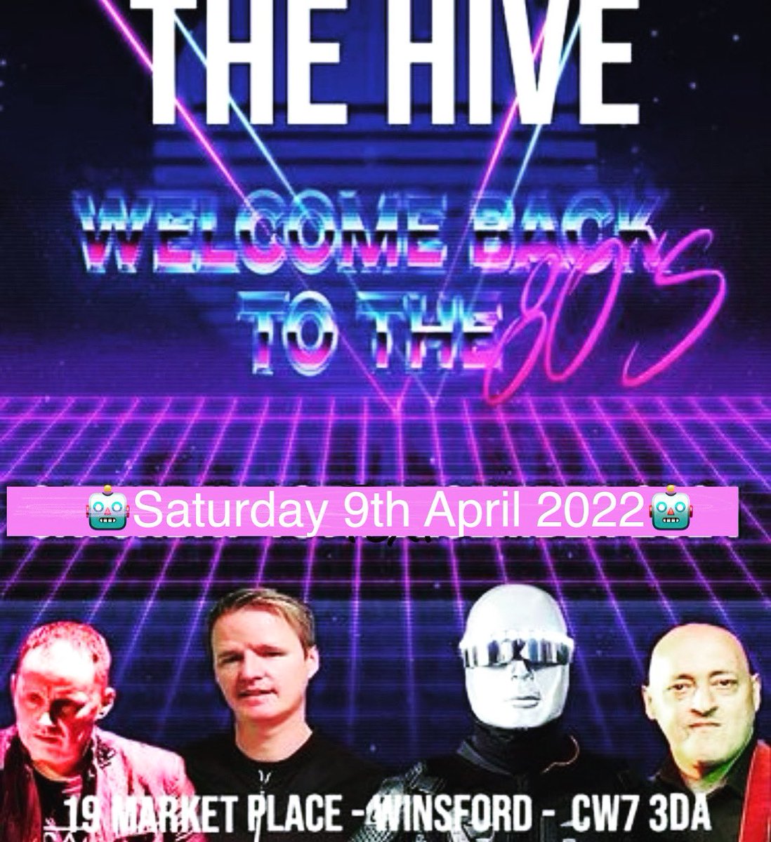 electromantix's tweet photo. We’re at @the_hive_winsford this Saturday! Come and join us for a night of nostalgia 🤖 #Electromantics #EMX #dotherobot #80s #synth #music #liveband #livemusic #newwave #newromantic #winsford #cheshire https://t.co/5Lt3BGnz7c
