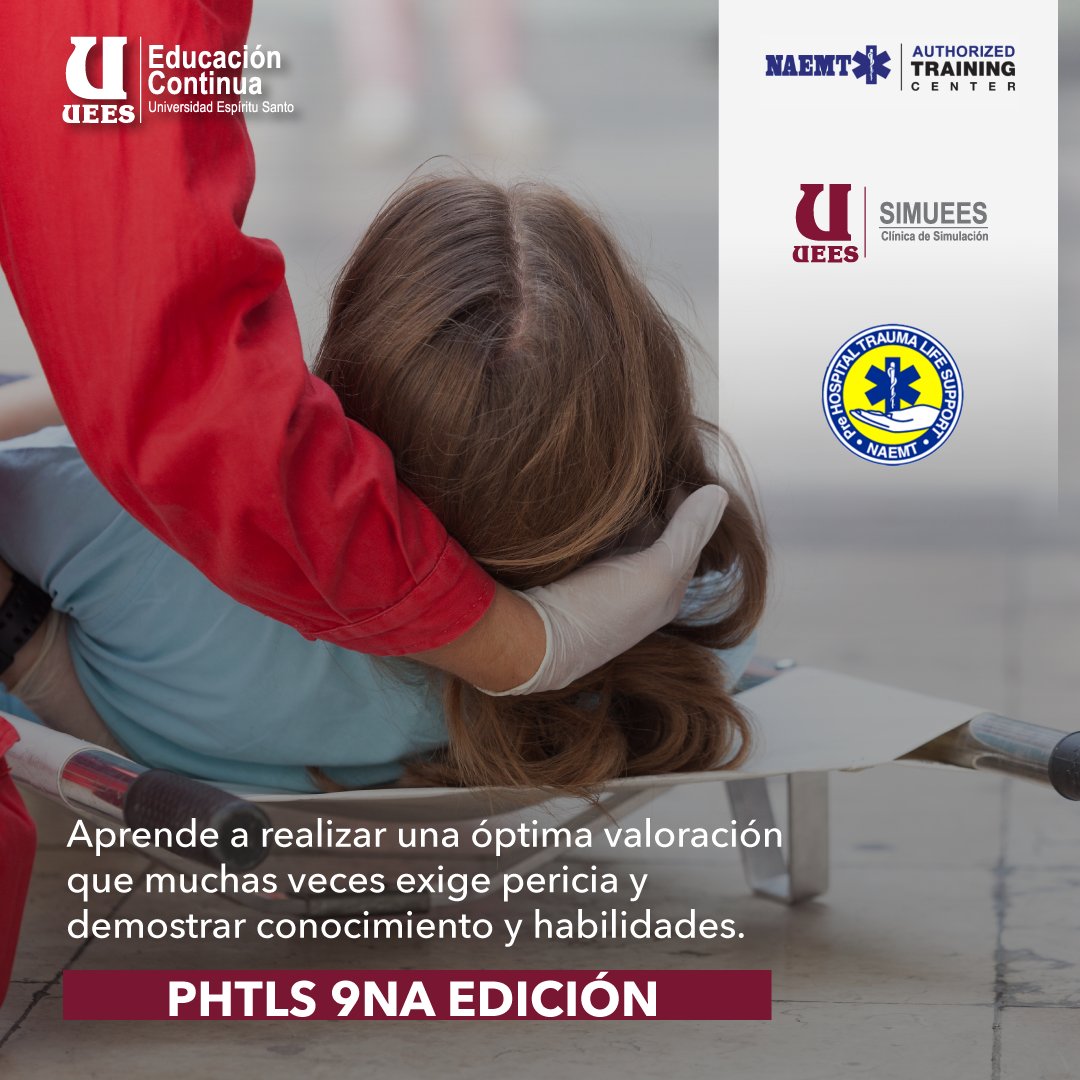DEC_UEES's tweet photo. Los profesionales que forman parte de un servicio de emergencias deben conocer, evaluar y brindar una atención eficaz al paciente con trauma prehospitalario¡Adquiere estos conocimientos y habilidades en este curso!⚕️Para más información: https://t.co/Mvd2XeJbYv https://t.co/F9ch1o1BQv