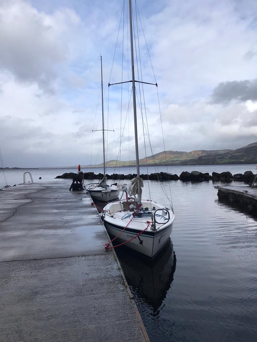 #team effort..boats hauled Dun Laoghaire, towed to Co Clare and relaunched ⁦<a href="/ULSportAC/">UL Sport Adventure</a> ( what an amazing location)⁩ ready to sail with ⁦<a href="/CoolmineTC/">Coolmine</a>⁩ #limerick and ⁦<a href="/HSELive/">HSE Ireland</a>⁩ Mental Health Services Limerick throughout April