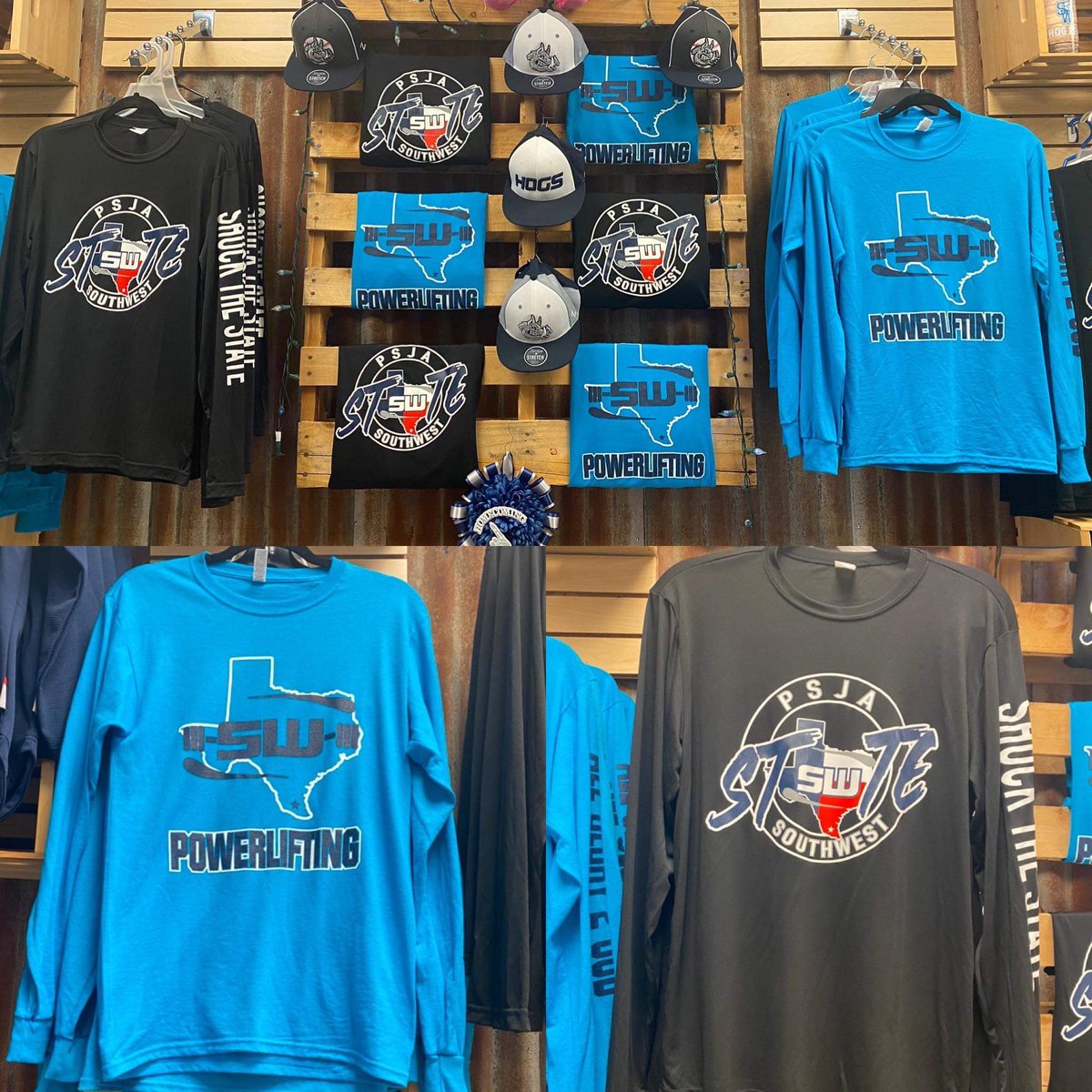 🚨 HOG PEN MERCH 🚨 

Boost YOUR team spirit with OUR STATE RUNNER UP Girls 🐗Javelina 🐗powerlifting 🏋🏻‍♀️ team shirts! 
… Available at the HOG PEN…