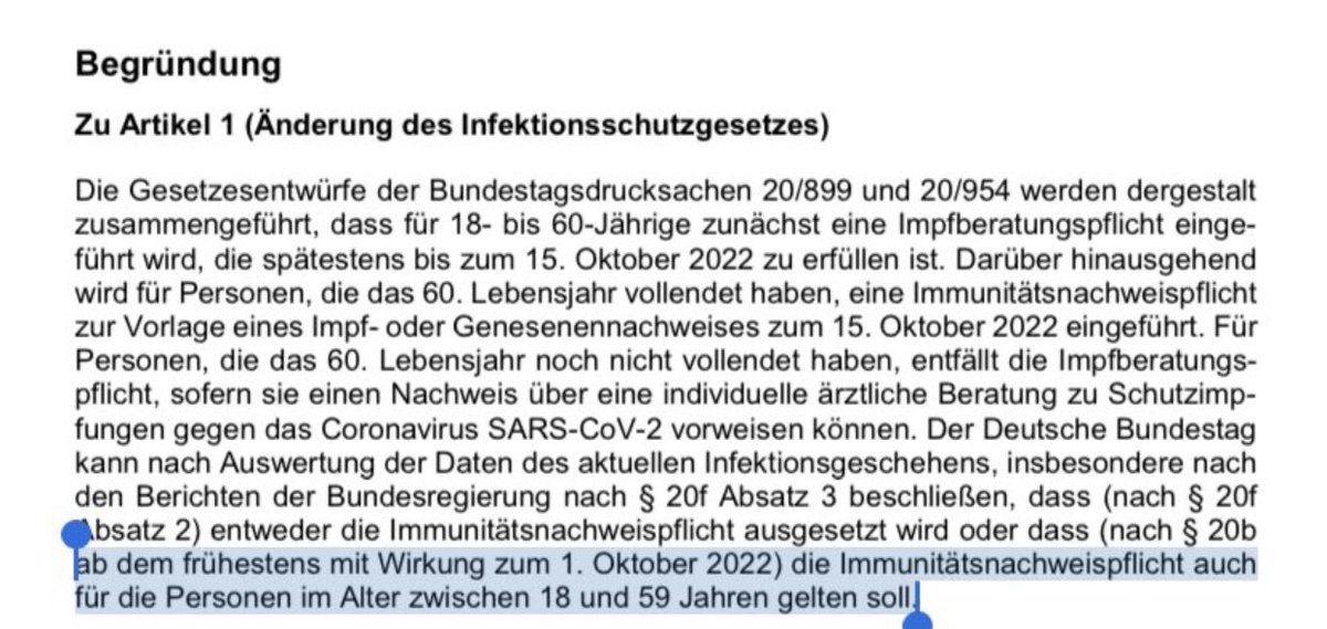 Hier der Beweis aus der vielfältigen „Mogelpackung“ #ImpfpflichtAb60: ganz fix kann damit ab Oktober bereits die Impfpflicht für alle Ü18 aktiviert werden.