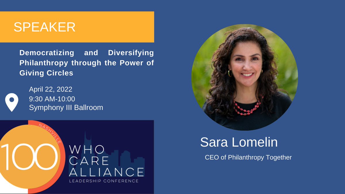 100WCAlliance's tweet photo. Join us at the 100 Who Care Alliance Leadership conference to hear from Sara Lomelin, CEO of @phil_together, as she explores how our giving circles can learn from others in this larger movement.
Join us in-person or virtually with your all-access pass!

https://t.co/lhD8V2TA4B https://t.co/Bn9s77aWb0