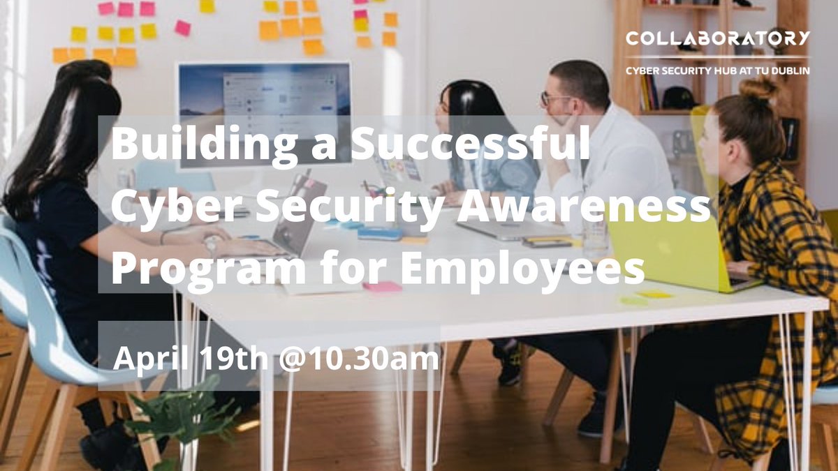 Why #CyberSecurityAwareness is important for your organisation &amp; how to design an effective cyber security awareness programme? Join Dr. Stephen O'Shaughnessy, a lecturer in cyber security, to discuss these questions in-person. Register bit.ly/cduworkshops 

#CyberSecurity