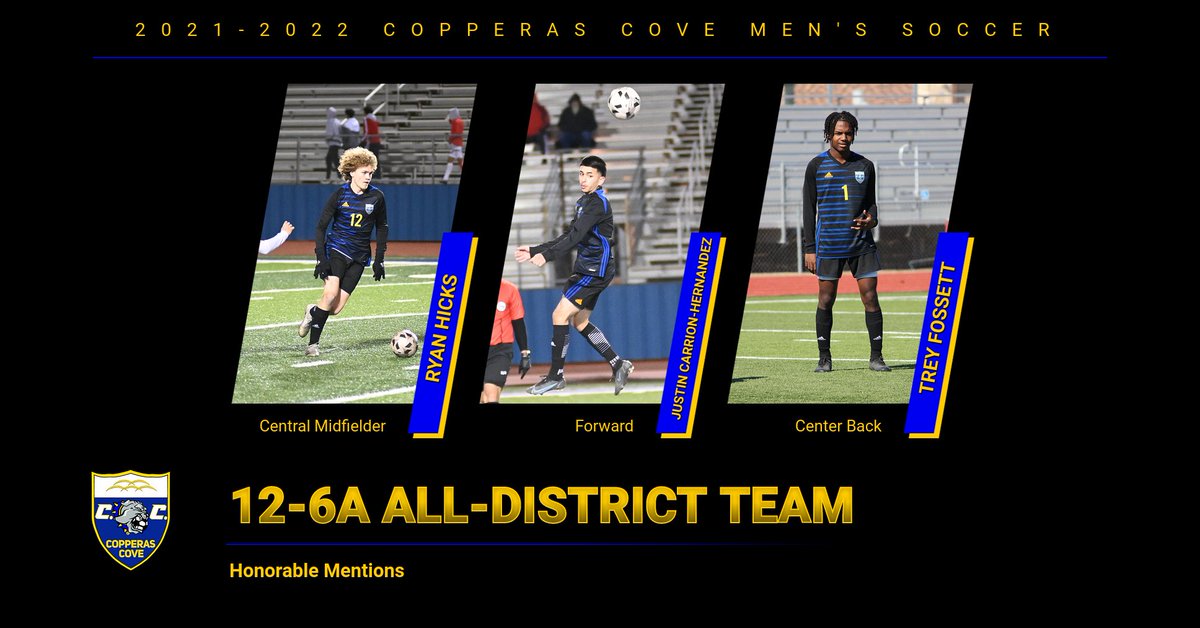 DawgSoccer2's tweet photo. 🚨12-6A All District Selections🚨

Congratulations to Ryan Hicks, Justin Carrion Hernandez and Trey Fosset for being named as 12-6A All-District Honorable Mentions.

#EndedThe Drought

@TASCOSoccer @LethalSoccer @50_50Pod @GoDawgNationC https://t.co/NjpneC3uq8