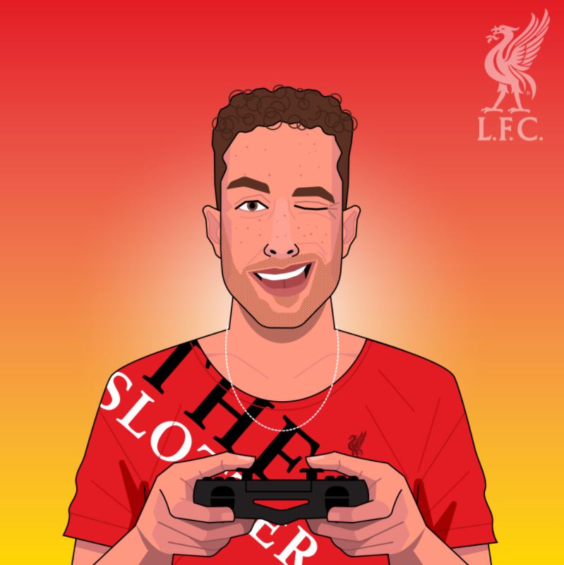 Kevolk2's tweet photo. @LFCHeroesClub What game is Jota playing? 🤔 https://t.co/s9gnoab48t