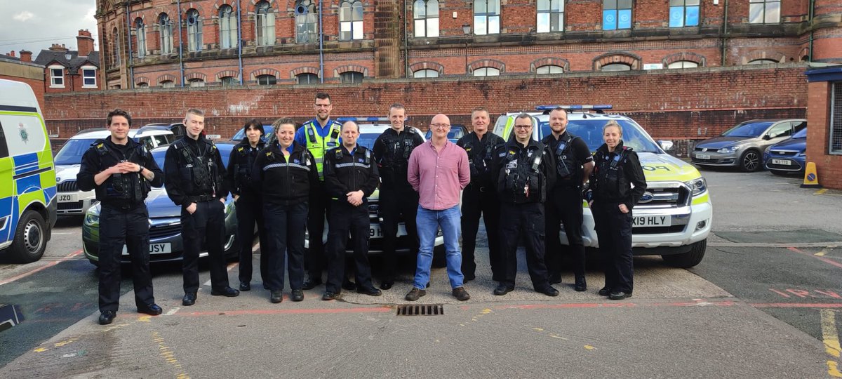Today , we said goodbye after 30 years service to Sgt Bland , Happy Retirement Blandy from your colleagues on #Shift NPT Moorlands ,
The best of 
luck in your adventures beyond policing from a grateful shift !