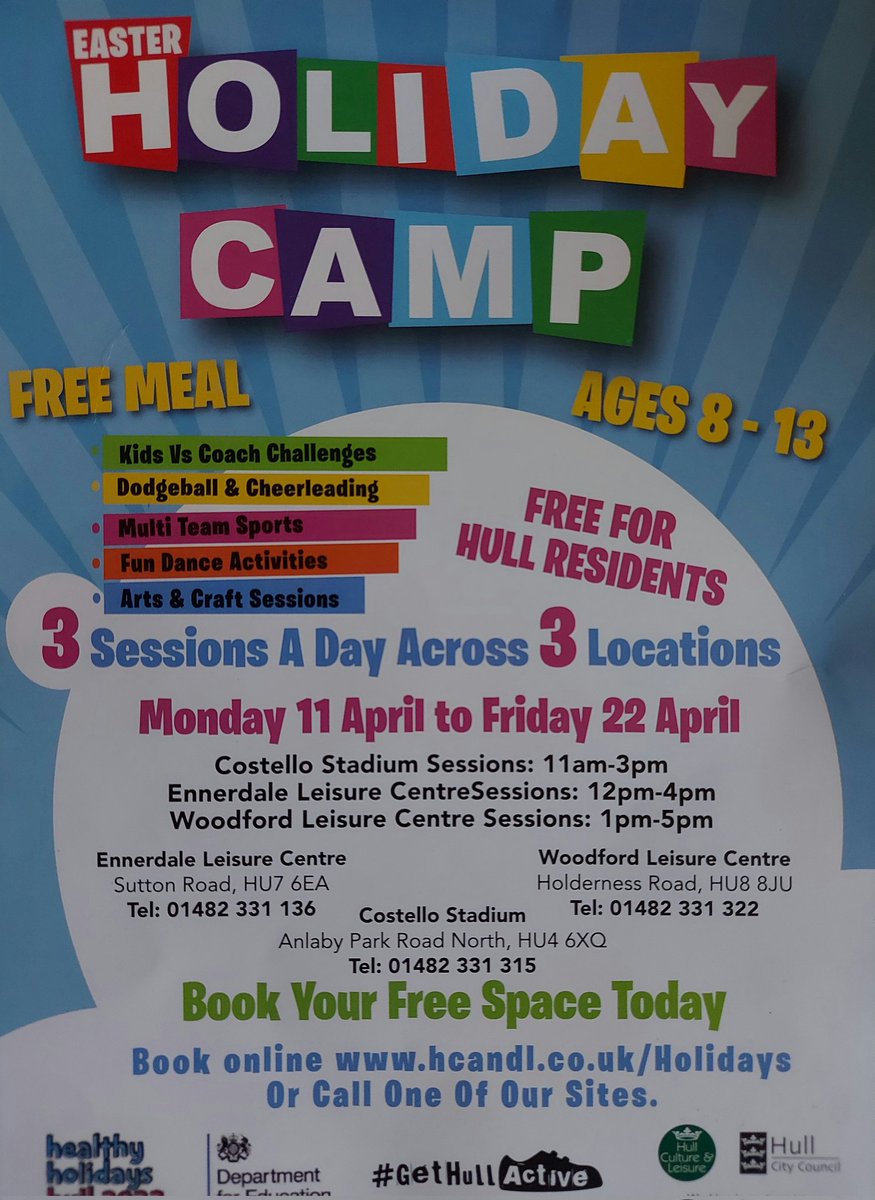 2 whole weeks to fill! How about taking part in some of these great activities? #EasterFun #HealthyHull #GetHullActive @childrensuni