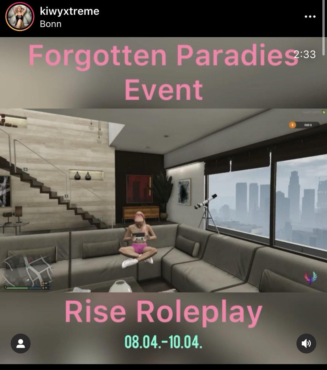 KiwyXtreme's tweet image. @RoleplayRise macht ein fettes GTA RP Event am kommenden Wochenende😍 

Wir Streamer durften kleine Rätsel machen und Hinweise geben, worum es geht. Mein Video ist eine Reaktion auf das von @Eincube (hier auf Twitter).

Mein Video ist auf instagram.com/tv/CcA9SLLFJKZ…