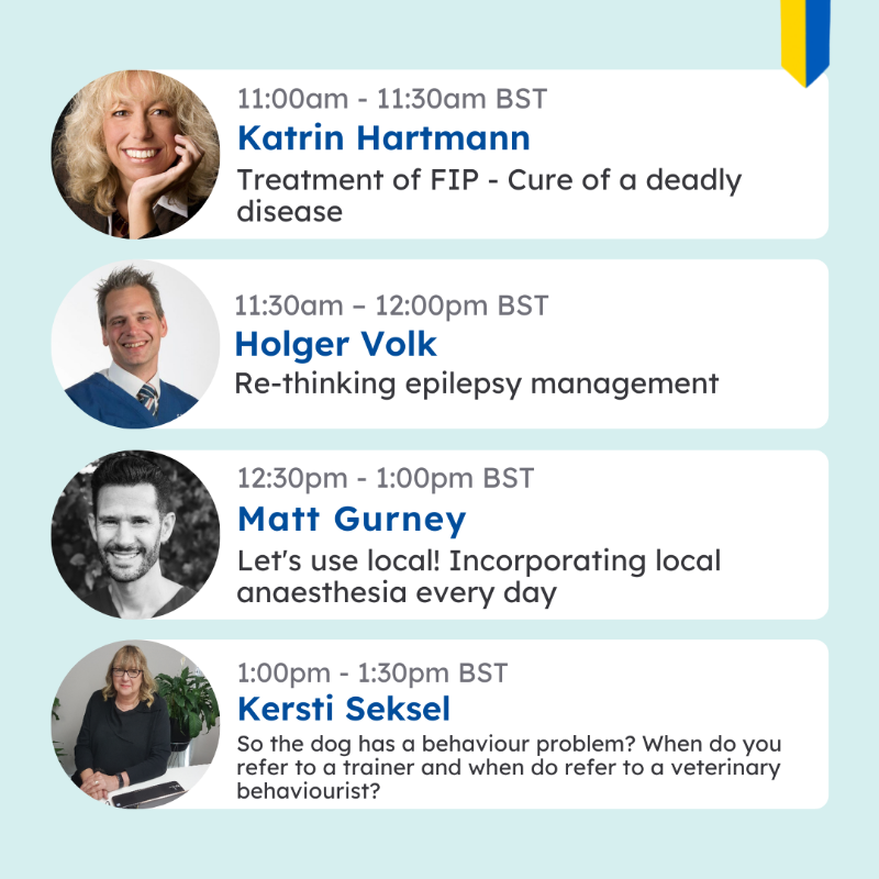 thewebinarvet's tweet photo. There's just 3 days left until we host the Vets for Ukraine Online Conference, with thanks to @FecavaVets.
Have you seen the event programme yet? Enjoy 10+ hours of CPD/CE lectures on a variety of #veterinary topics delivered by experts!
Sign up & donate 👇 #VetsForUkraine