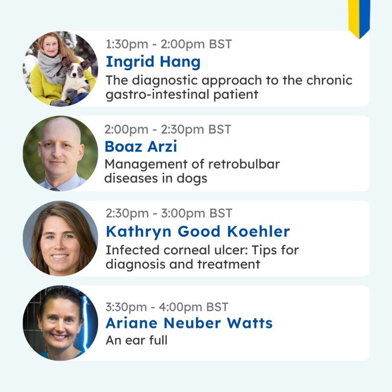 thewebinarvet's tweet photo. There's just 3 days left until we host the Vets for Ukraine Online Conference, with thanks to @FecavaVets.
Have you seen the event programme yet? Enjoy 10+ hours of CPD/CE lectures on a variety of #veterinary topics delivered by experts!
Sign up & donate 👇 #VetsForUkraine