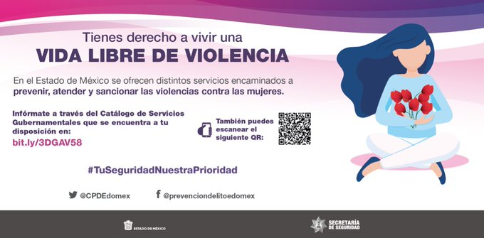 ConalepBQA's tweet photo. Niñas y Mujeres tienen el derecho a vivir una vida libre de violencia y en el Estado de México se ofrecen diversos servicios encaminados a prevenir, atender y sancionar la violencia contra Ustedes. 
@conalep_edomex
@CPDedomex
#TuSeguridadNuestraPrioridad https://t.co/sXmdGKGdn7
