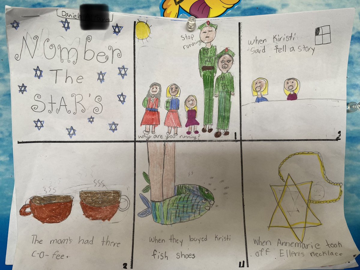 DubsD91's tweet photo. Students turned Number the Stars into graphic novels! I’m impressed. @LoisLowryWriter @Lockport91 https://t.co/ceSNMT8asE