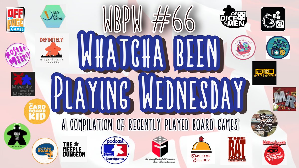 #WBPW #66
<a href="/BoardontheAir/">BoardontheAir</a> @cardboard_kid <a href="/BoardDefinitely/">DefinitelyABoardGamePodcast</a> @Mattyleg1  <a href="/MeepleDungeon/">The Meeple Dungeon</a> <a href="/FridayKnightGms/">FridayKnight.Games🇨🇦 (Matt - Retired)</a> @Dice_and_Dragon <a href="/AndrewBucholtz/">Andrew Bucholtz</a> <a href="/Of_Dice_and_Men/">Of Dice & Men</a> @tabletopbellhop @MooseMeeple <a href="/SpyderMo/">That other, other Chris you know.</a> <a href="/omnigamersclub/">The Omnigamers' Club Podcast</a> <a href="/TheRatHoleDOTca/">TheRatHole.ca</a> <a href="/kovraystudios/">Ilya and Tylor 🎥🏳️‍🌈🎲</a> @MistaRau643 

➡️ bit.ly/3jdZ0Y0