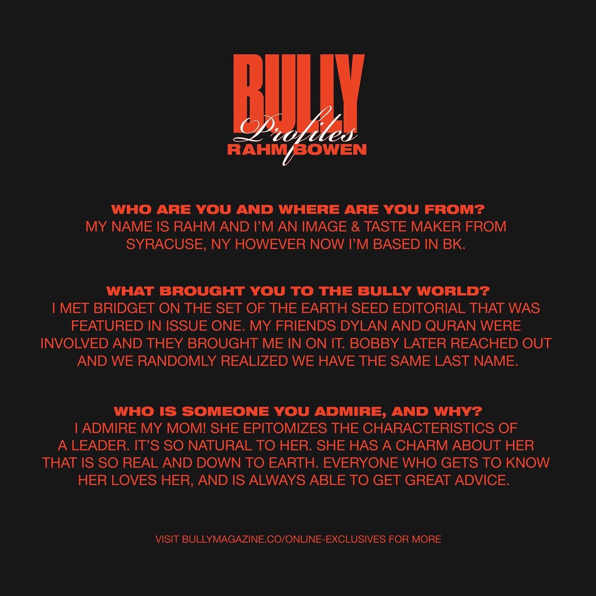 bullyglobal's tweet photo. BULLY PROFILES โ RAHM BOWEN
FOR THIS INSTALLMENT WE FEATURE MODEL / ARTIST EXTRAORDINAIRE RAHM BOWEN @arc8ngel
#BULLYMAG #ISSUEONE #BULLYDEM https://t.co/m6OVTLhLAd