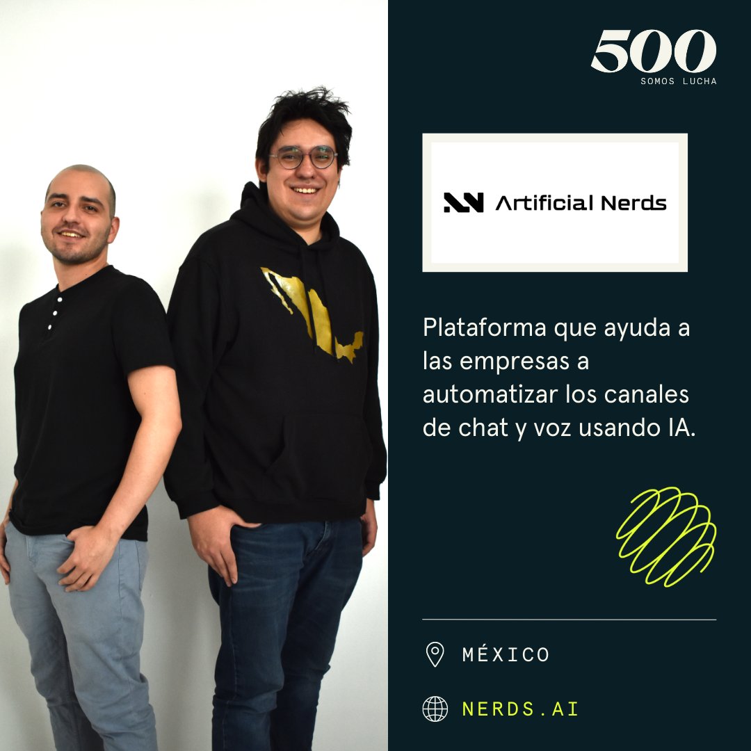 500LatAm's tweet photo. @artificialnerds es una startup mexicana que ayuda a grandes empresas a mostrar sus productos, aceptar pagos con tarjeta, realizar reservaciones, contestar preguntas más frecuentes, entre otras, todo desde un chatbot. 🤖 💬

Conoce más de la compañía: 👉  https://t.co/XkPPfbpN5D https://t.co/0VC4Rb0wwn
