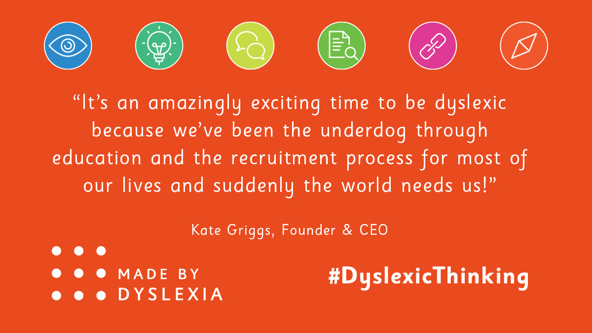 MadeByDyslexia's tweet photo. It’s a fact – there’s never been a better time to be #MadeByDyslexia. 

And @LinkedIn agrees – the world NEEDS #DyslexicThinking.

Join us in adding #DyslexicThinking as a skill to your LinkedIn profile and together, we can redefine dyslexia. https://t.co/bGo3ruFNyT