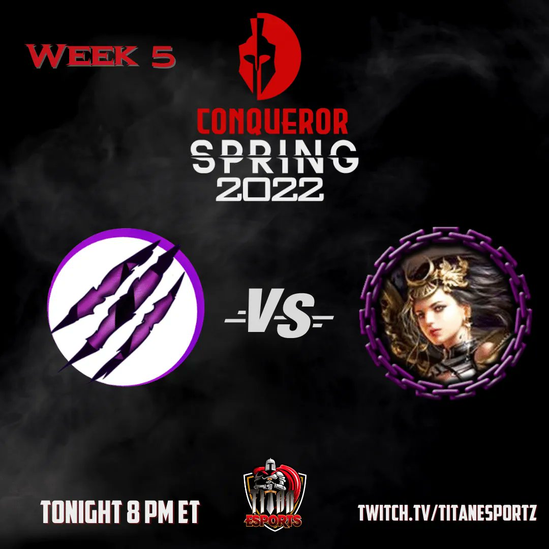 TES's Spring Conqueror League  Week 5 - DragonClaw Cloud vs Erinyes' Malevolent Vendetta - Tonight at 8pm ET. #leagueoflegends #TES #league #twitch