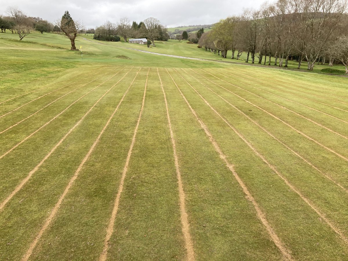 OkeGreenkeepers's tweet photo. Day 3 - 4 &amp; 1/2 greens completed. Many thanks to our 8 volunteers today, it was very much appreciated. Nice to also see green staff from Torrington GC, Looe GC and Harewood Downs GC coming to see the process in action. Hopefully all finished by Monday. https://t.co/SvHNoroQJE