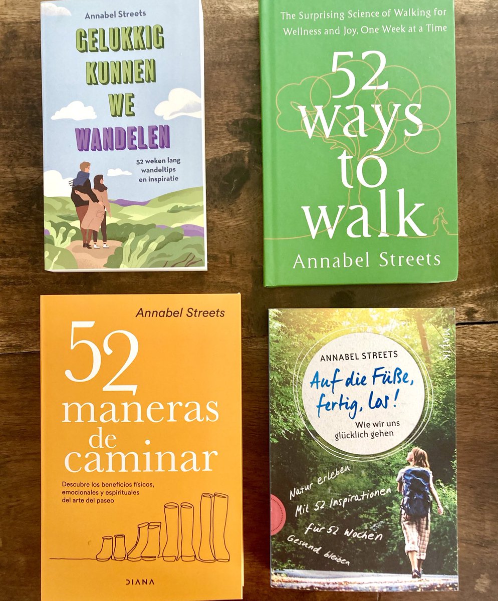 It’s #nationalwalkingday apparently so I’m sharing a few of the very different covers of my book #52WaystoWalk: Holland, America, Spain and Germany. Thank you ⁦@RMLagency⁩ …