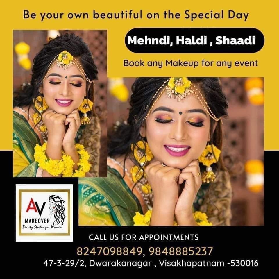 I_Fly_Academy's tweet photo. Get yourself a Makeover on Your Special Day
By AV Makeover Beauty studio for women 

Call for Appointments

#bridalmakeup #makeupartist #makeup #bride #wedding #weddingmakeup #bridal #mua #bridalhair #bridalmakeupartist #beauty #weddingphotography https://t.co/MHFlIdybx2